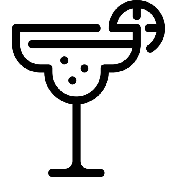 Alkohol Bár Klub Ikon Körvonalazott Stílusban — Stock Vector
