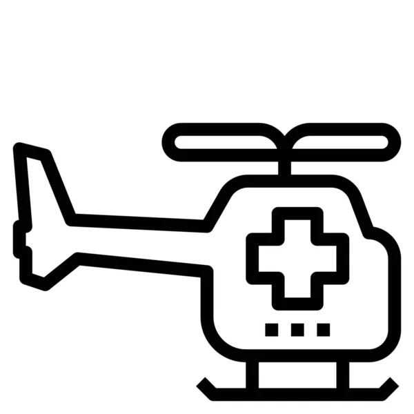 Hava Acil Helikopter Simgesi Ana Hatları Biçiminde — Stok Vektör