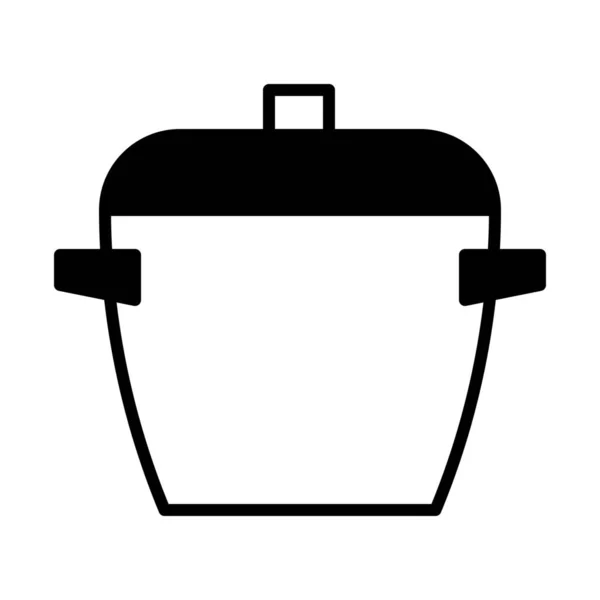 Cuisine Icône Des Ustensiles Cuisine Dans Style Solide — Image vectorielle