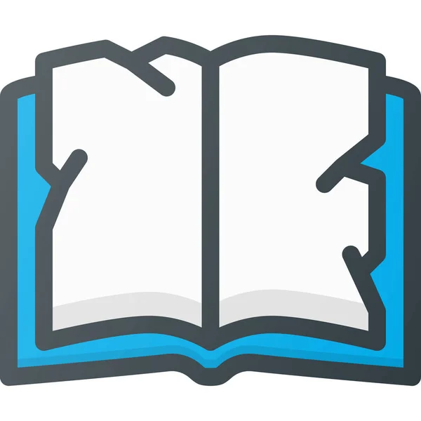 Book Crumpled Filled Outline Icon Filled Outline Style — Wektor stockowy