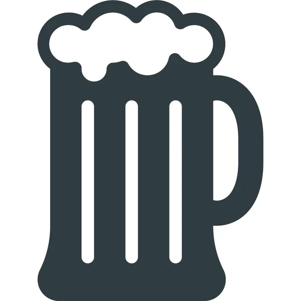 Μπύρα Ποτό Ποτό Εικονίδιο Στερεό Στυλ — Διανυσματικό Αρχείο