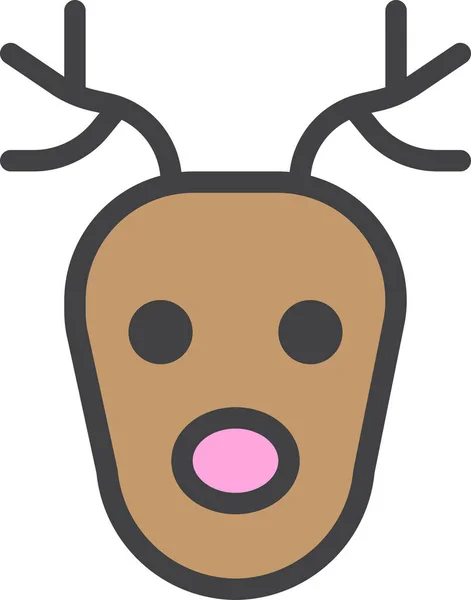 Deer Reindeer Filled Outline Icon Filled Outline Style — 스톡 벡터