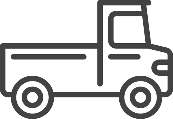 Pickup Truck Vehicle Icon Outline Style — 图库矢量图片
