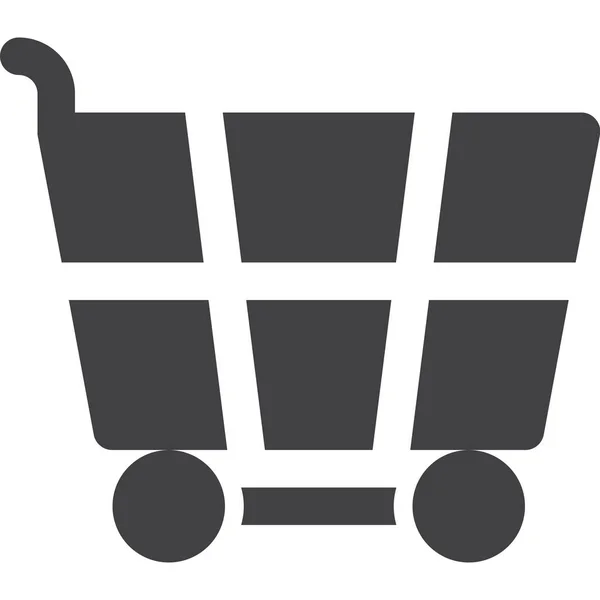 Cart Shopping Trolley Icon Solid Style — Stock Vector