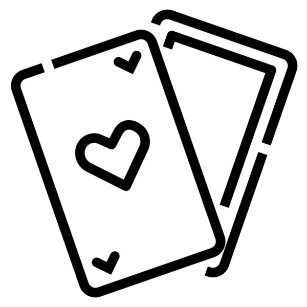 Karten Casino Spiel Ikone Der Kategorie Liebe Romantik — Stockvektor