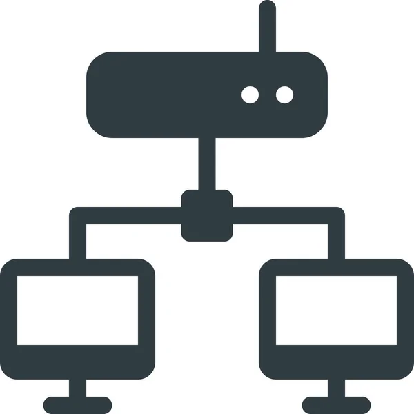 Hosting Network Signal Icon Solid Style — Διανυσματικό Αρχείο