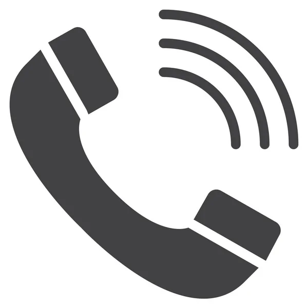 Oproep Contact Telefoon Pictogram Massieve Stijl — Stockvector