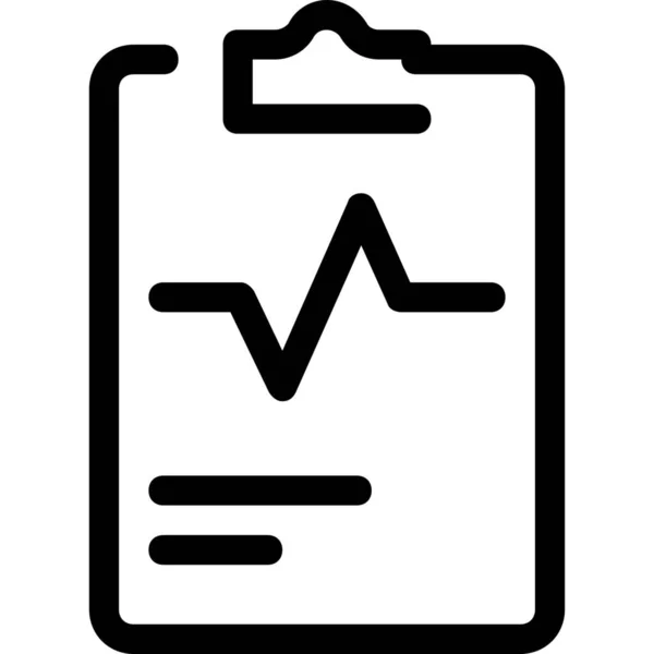 Análise Cardiograma Clipboard Ícone Estilo Esboço — Vetor de Stock