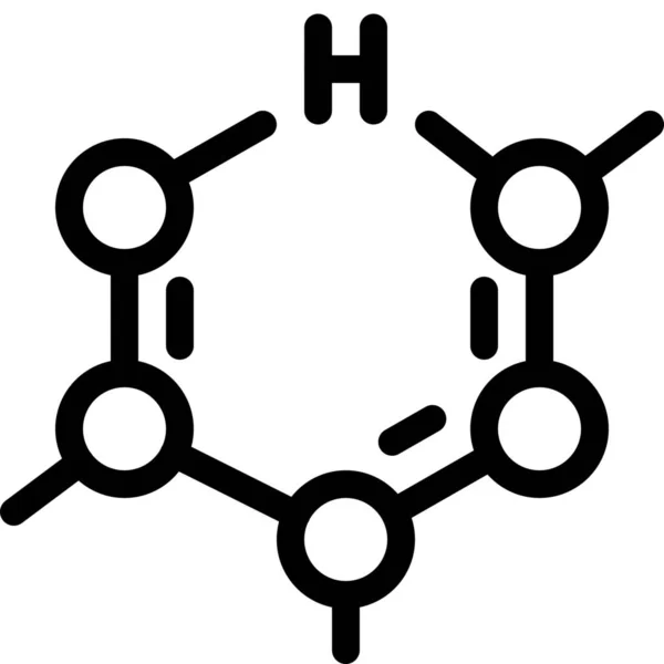 化学分子图标的轮廓风格 — 图库矢量图片