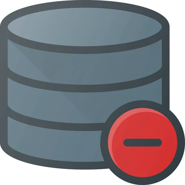 Data Database Remove Icon Filled Outline Style — Vetor de Stock