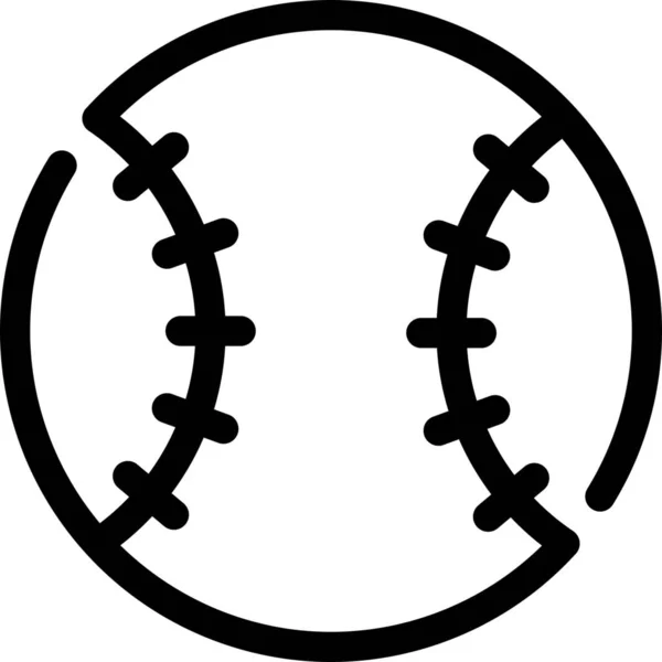 Icône Équipement Baseball Balle Dans Style Contour — Image vectorielle