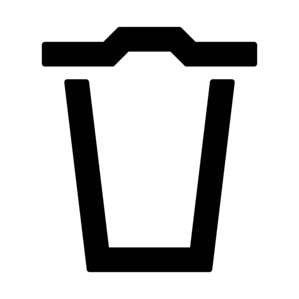 Bin Eliminar Icono Basura Estilo Sólido — Vector de stock