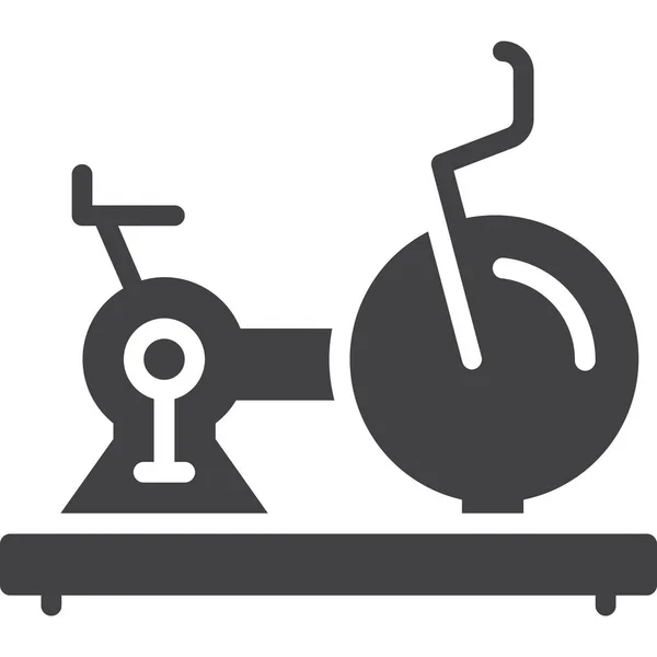 Bicicleta Gimnasio Icono Ejercicio Estilo Sólido — Archivo Imágenes Vectoriales