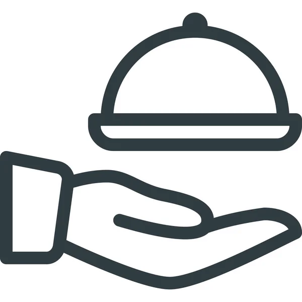 Food Hand Hold Icon Outline Style — 스톡 벡터