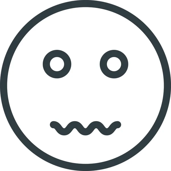 Emoji Emote Emoticon Symbol Outline Stil — Stockvektor