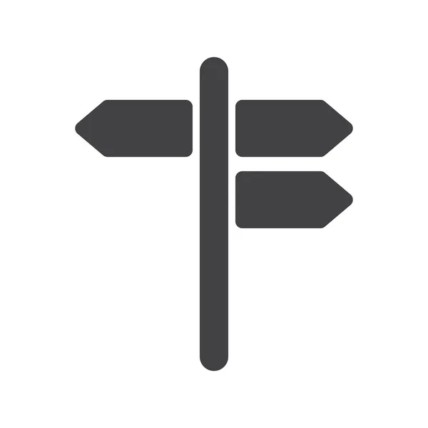 Anfahrtsbeschreibung Hinweisschild Symbol Solid Stil — Stockvektor