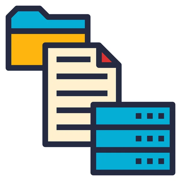 Icono Datos Recopilación Negocio Estilo Esquema Rellenado — Archivo Imágenes Vectoriales