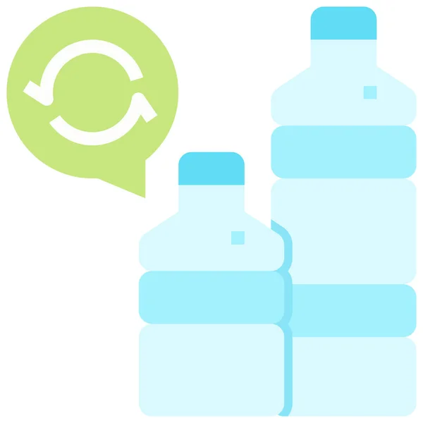 Flaschenökologie Umwelt Ikone Flachen Stil — Stockvektor