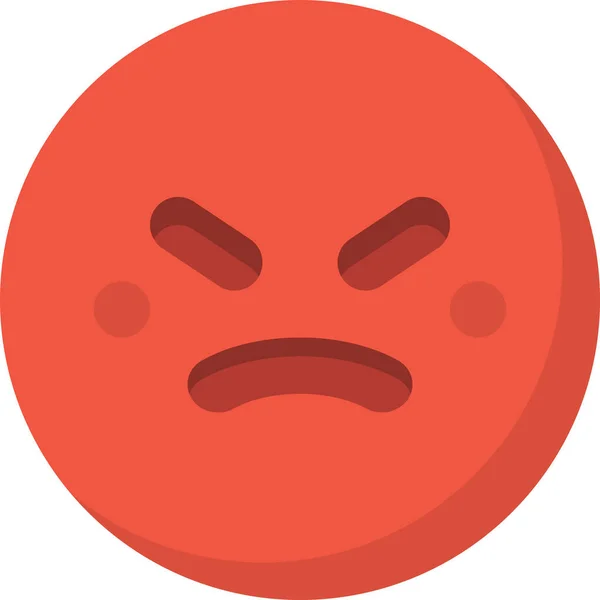 Θυμωμένο Εικονίδιο Συγκίνησης Emoticon Επίπεδο Στυλ — Διανυσματικό Αρχείο