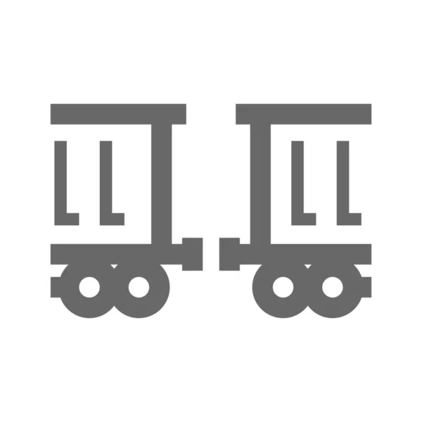 Eisenbahn Trassensymbol Outline Stil — Stockvektor