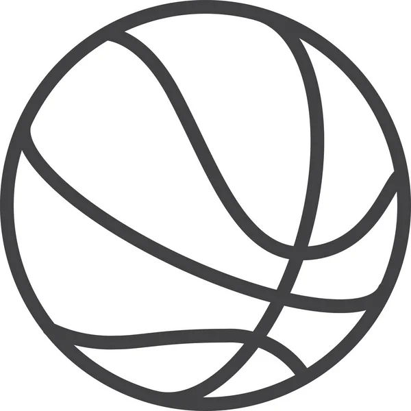 Boll Basket Sport Ikon Kontur Stil — Stock vektor