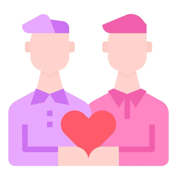 Avatar Couple Gay Icône — Image vectorielle