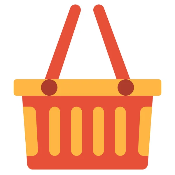 Panier Commerce Icône Shopping Dans Style Plat — Image vectorielle