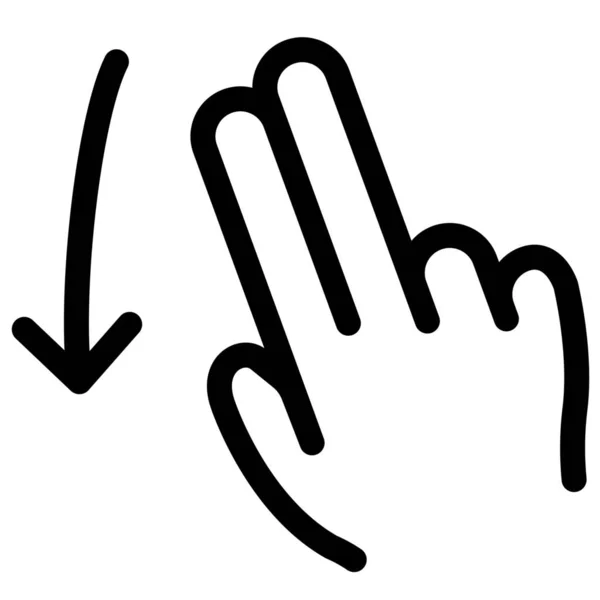 Значок Жесту Вниз Пальцем Стилі Контур — стоковий вектор
