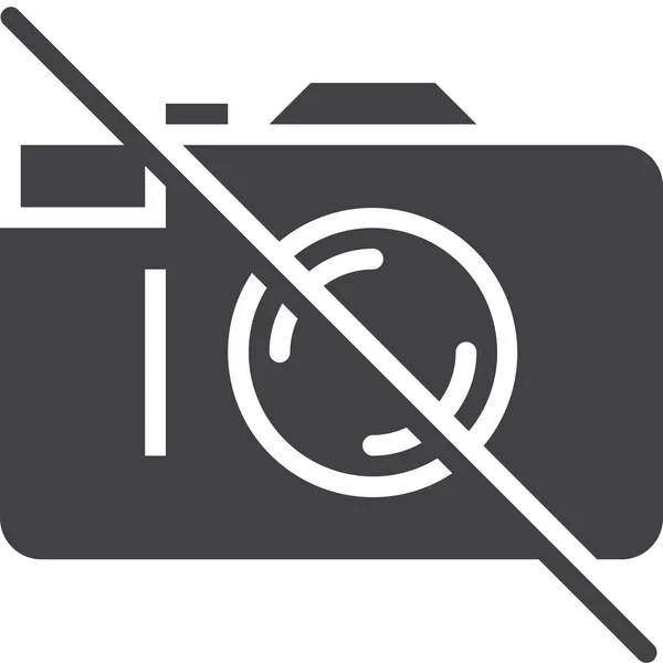 Kamera Verboten Keine Fotografie Ikone Solid Stil — Stockvektor