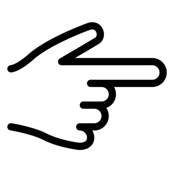 Symbol Der Rechten Hand Outline Stil — Stockvektor