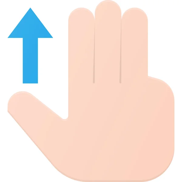 Ner Finger Gest Ikon Platt Stil — Stock vektor