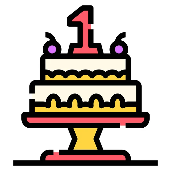 Bakery Birthday Cake Icon Events Entertainment Category — Stock Vector