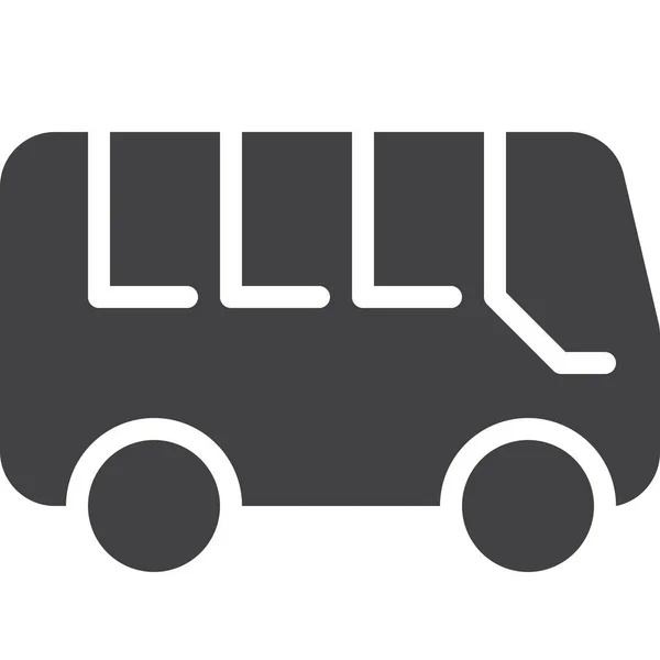 Busz Tömegközlekedés Ikon Szilárd Stílusban — Stock Vector