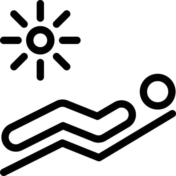 Solarium Spa Sunbath Icono Estilo Outline — Vector de stock