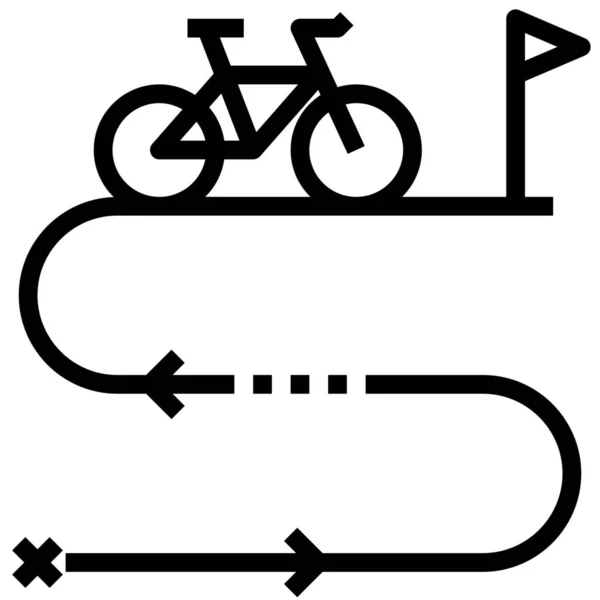 Ciclismo Viaje Mapa Icono — Vector de stock