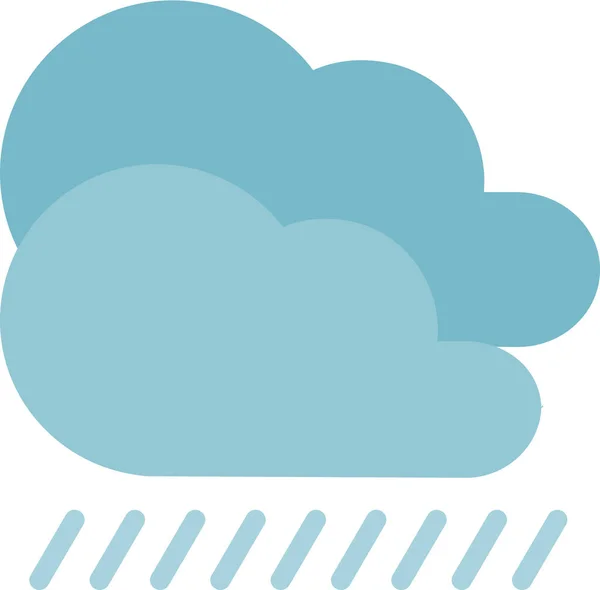 Nuvola Previsione Pioggia Icona Stile Piatto — Vettoriale Stock