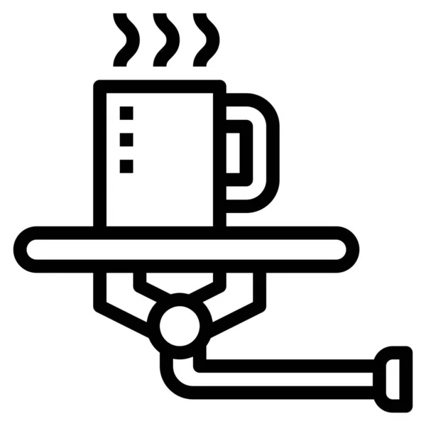 助理咖啡帮助图标在轮廓风格 — 图库矢量图片