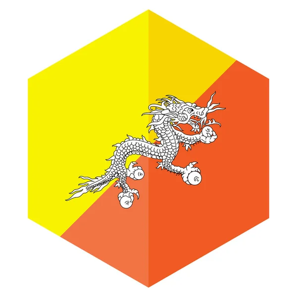 Asia Bhútán Země Ikona Plochém Stylu — Stockový vektor