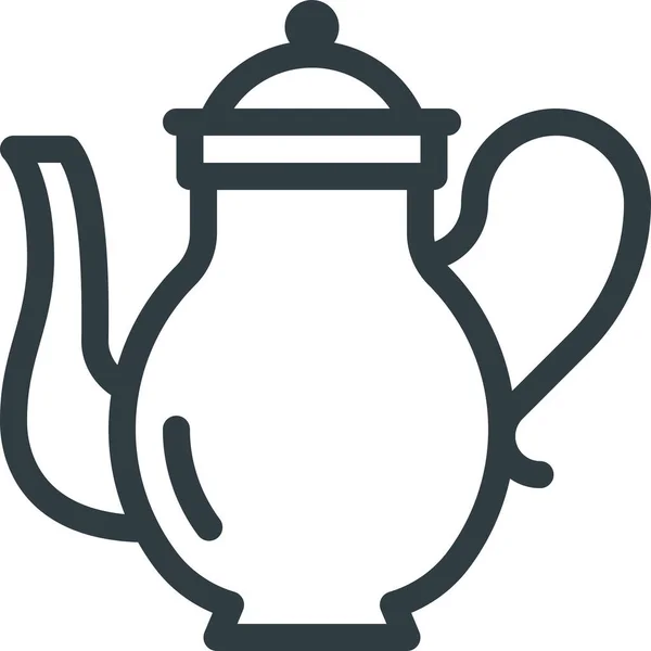 Old Retro Teapot Icon Outline Style — Vettoriale Stock