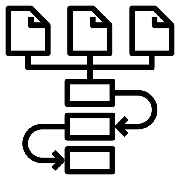 Icono Flujo Gráfico Algoritmos Categoría Negocios Gestión — Archivo Imágenes Vectoriales