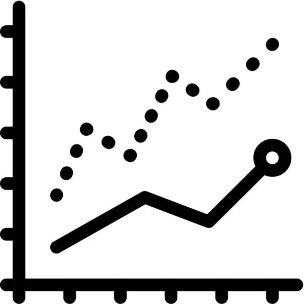 Chart Growth Line Icon Outline Style — Stock Vector