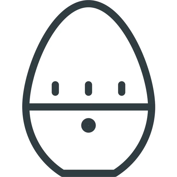 鸡蛋厨房时间图标 轮廓风格 — 图库矢量图片