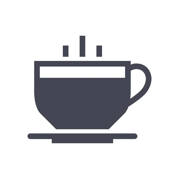 Bebida Desayuno Icono Café Estilo Sólido — Vector de stock