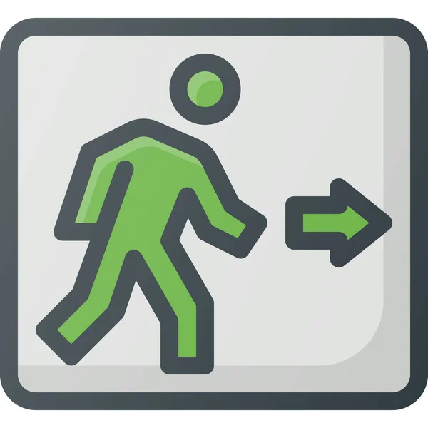 Exit Find Sign Icon Wypełniony Styl Konturu — Wektor stockowy