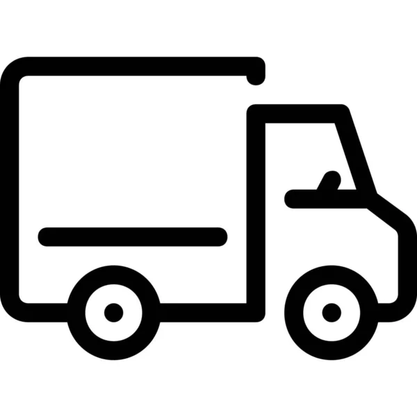 Ikon Pengapalan Lorry Logistik Dalam Gaya Outline - Stok Vektor