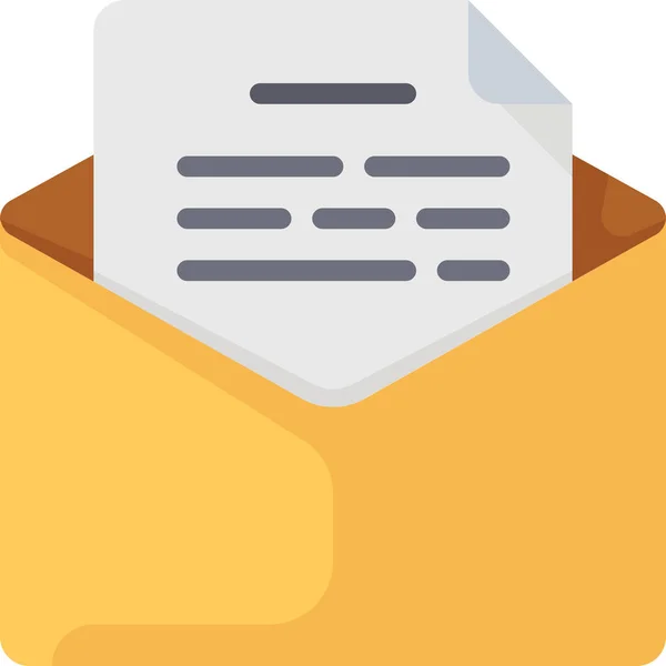 Document Email Enveloppe Icône Dans Style Plat — Image vectorielle