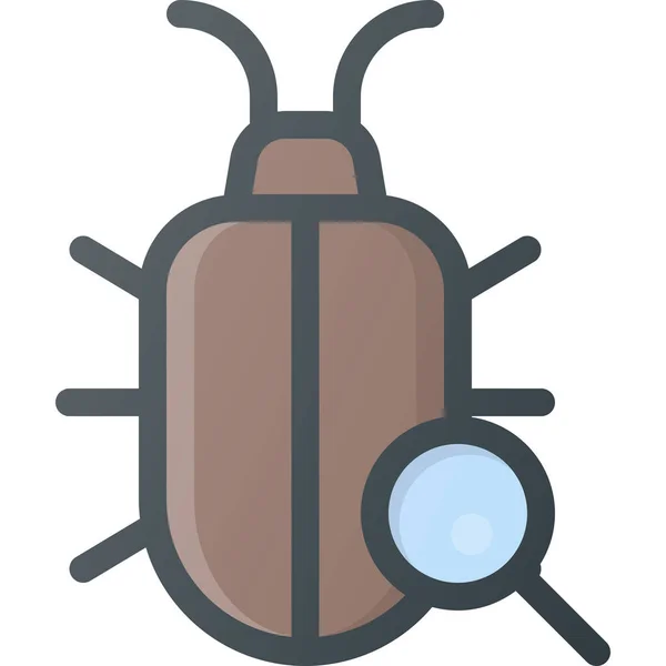 Bug Engine Monitoring Icon Filled Outline Style — Stock Vector