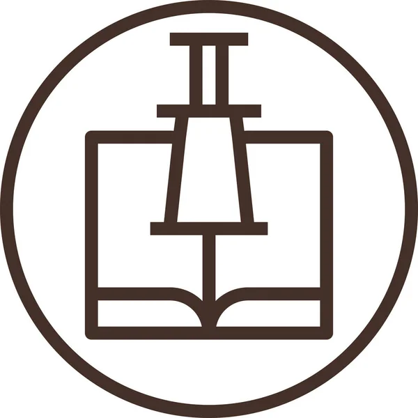 Ikona Odznaku Vzdělávacího Loga Stylu Osnovy — Stockový vektor