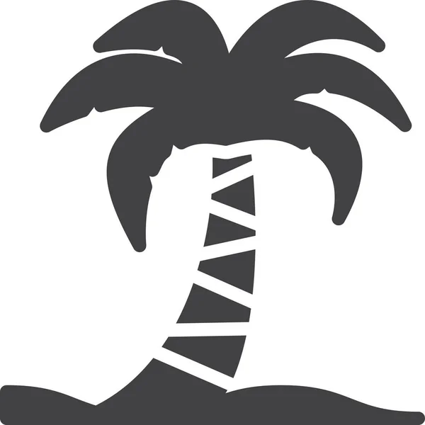 Ícone Palmeira Praia — Vetor de Stock