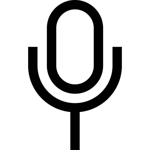 Mic Microphone Record Icon Outline Style — Stock Vector